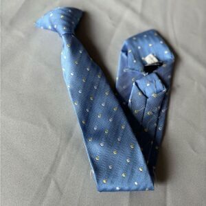Boys Clip On Tie Lite Blue Pattern by George